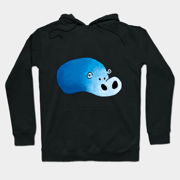 cute blue hippo Hoodie by MerryDee